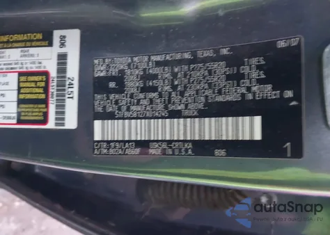 2007 Toyota Tundra Limited 5.7L V8 z USA, uszkodzony, nr VIN 5TFBV58127X014245